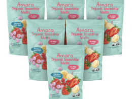 Amara Smoothie Melts - Mixed Red Berries - Baby Snacks Made With Fruits and Vegetables - Healthy Toddler Snacks For Your Kids Lunch Box - Organic Plant Based Yogurt Melts - 6 Resealable Bags